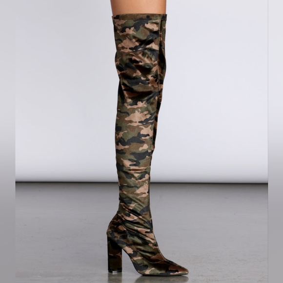 WINDSOR 🪖 At Ease Camo Boots, Women's Size 7 - Picture 3 of 9